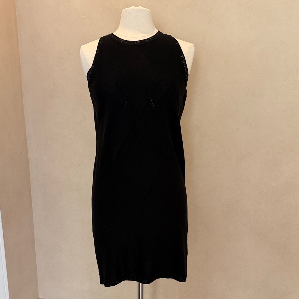 CHANEL Black Sleeveless Knit mini dress